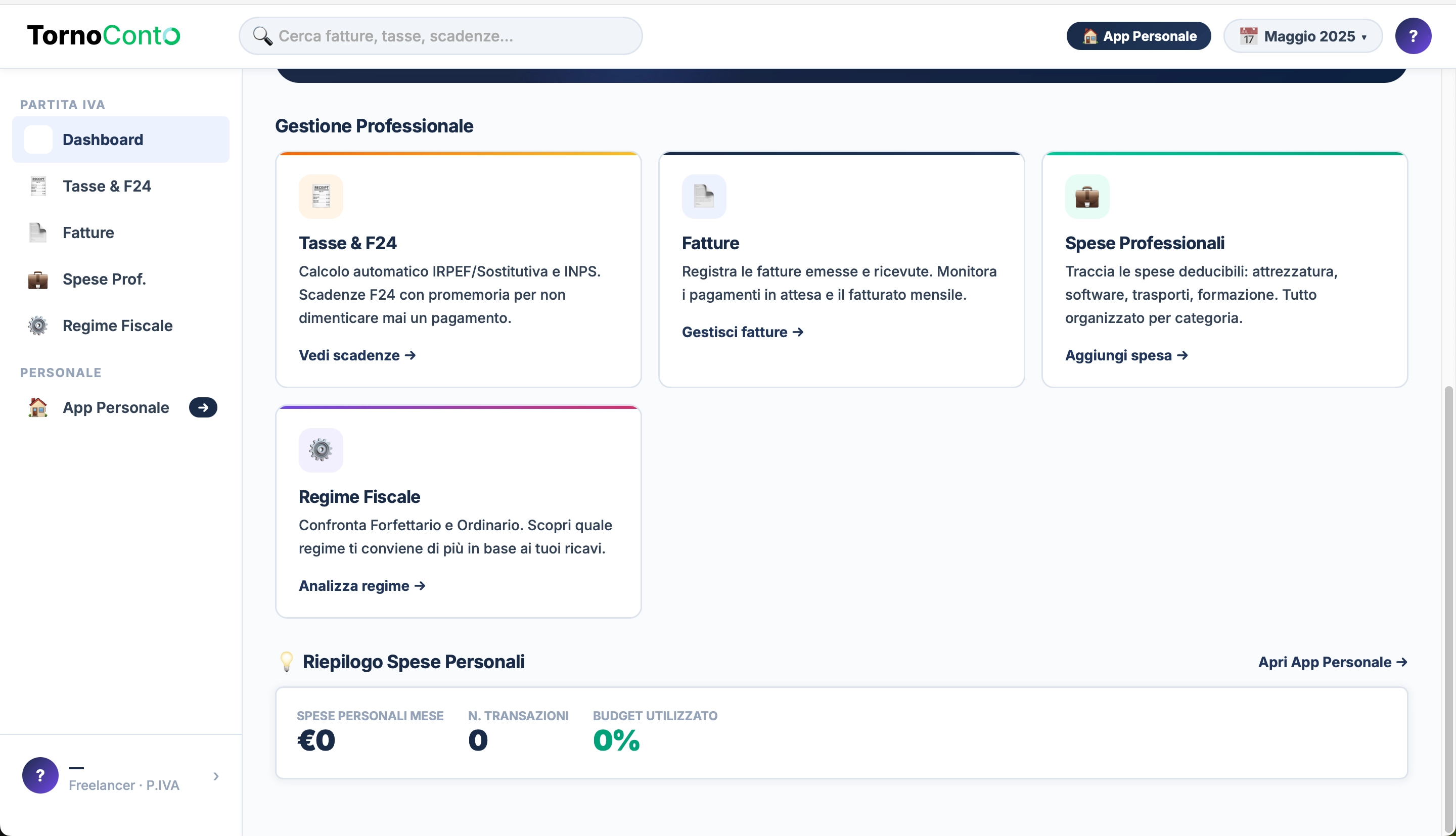 TornoConto — Dashboard
